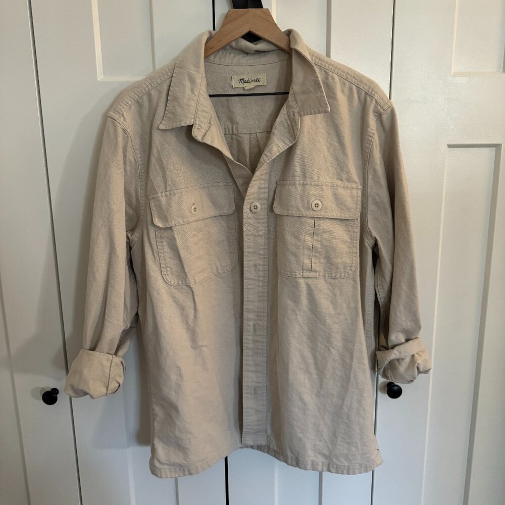 Cotton-Linen Boxy Shirt-Jacket